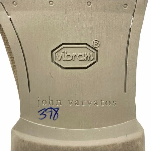 John Varvatos Mens Dylan Side Gore Loafers Shoes Khaki Tan Leather Slip On 13 M